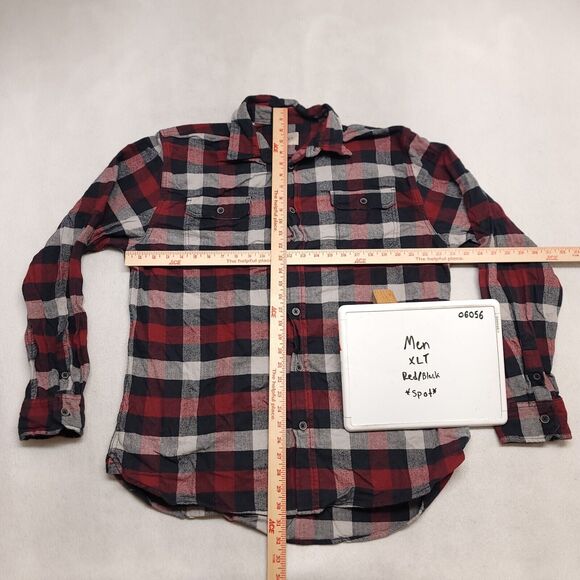 Jachs Gingham Casual Flannel Button Up Shirt Mens Size XLT Red Black White - Picture 6 of 11